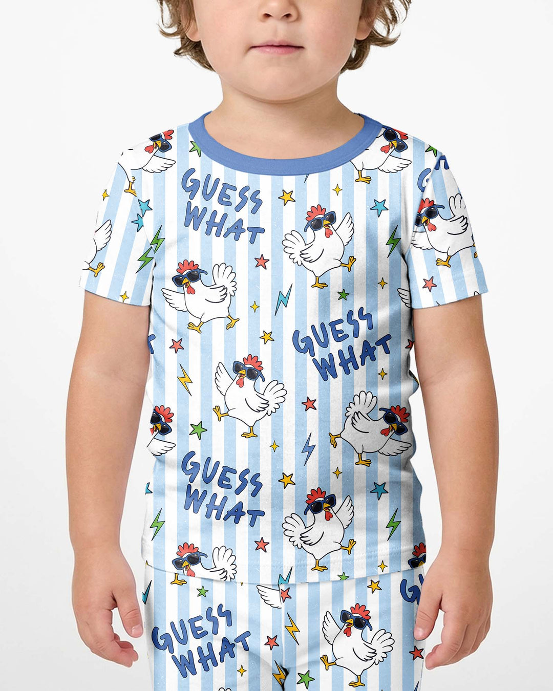 Guess What? Chicken Butt! Bamboo Two Piece Short Sleeve Shorts Pajama Set