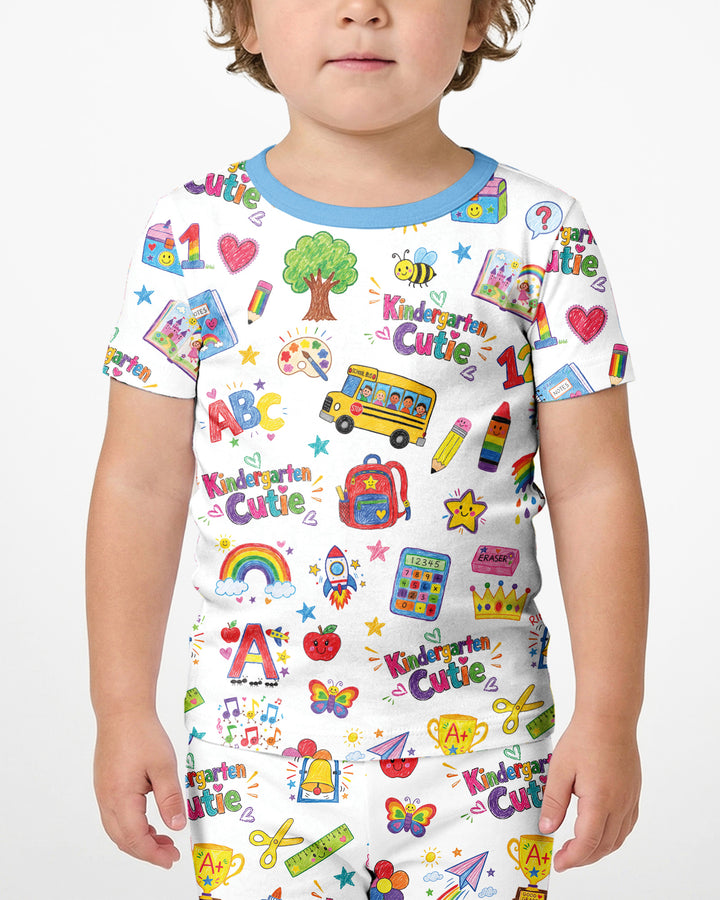 Kindergarten Cutie Bamboo Two Piece Short Sleeve Shorts Pajama Set