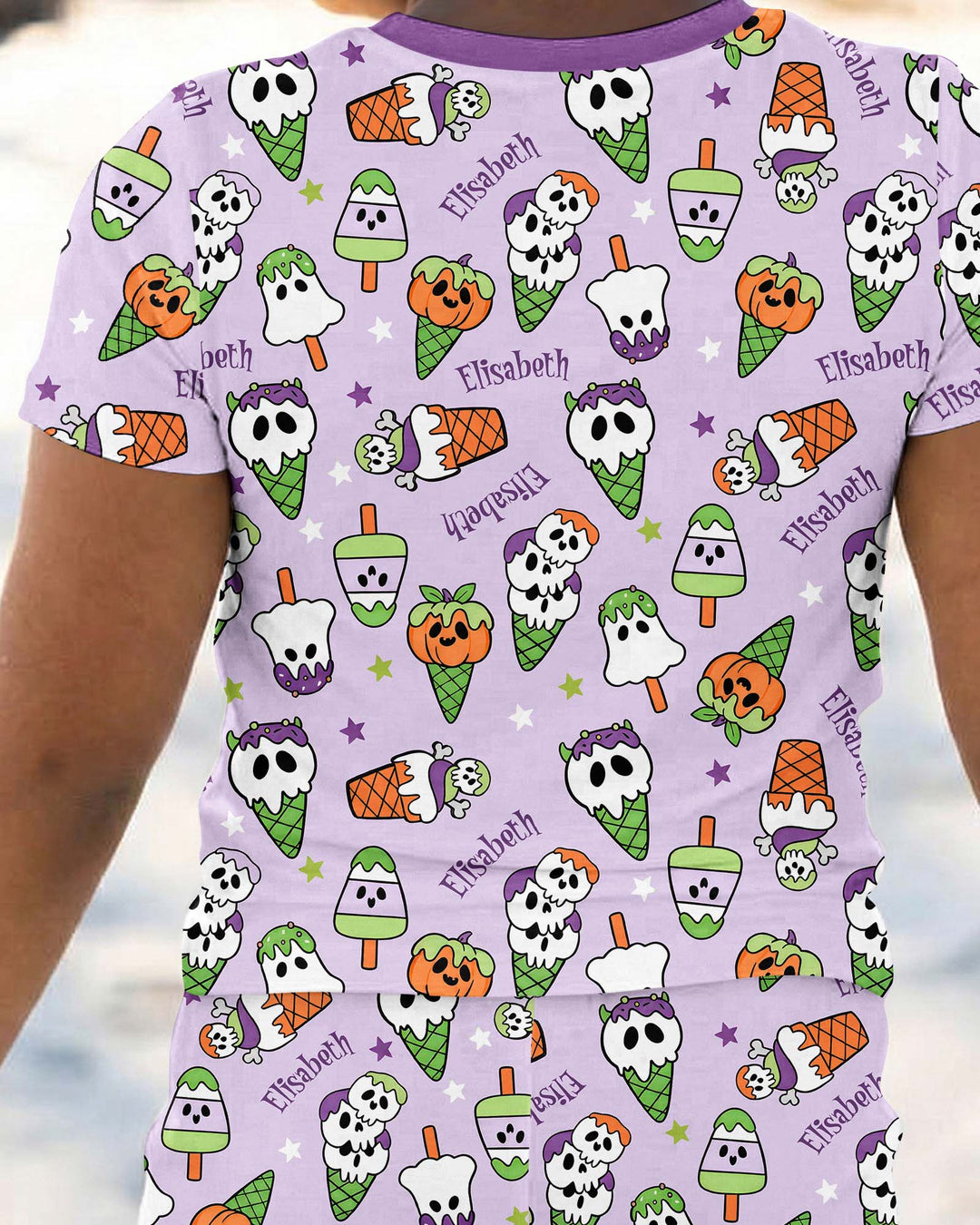 Summerween Ice cream Bamboo Two Piece Short Sleeve Pajama Set