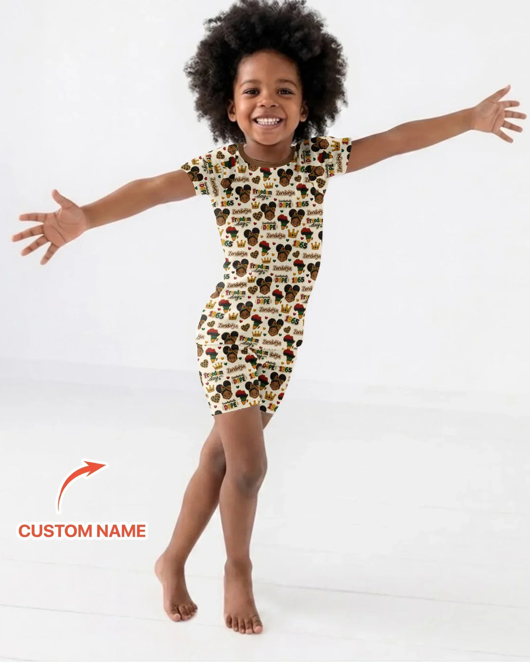 Custom Name Juneteenth Unapologetically Dope Bamboo Two Piece Short Sleeve Shorts Pajama Set