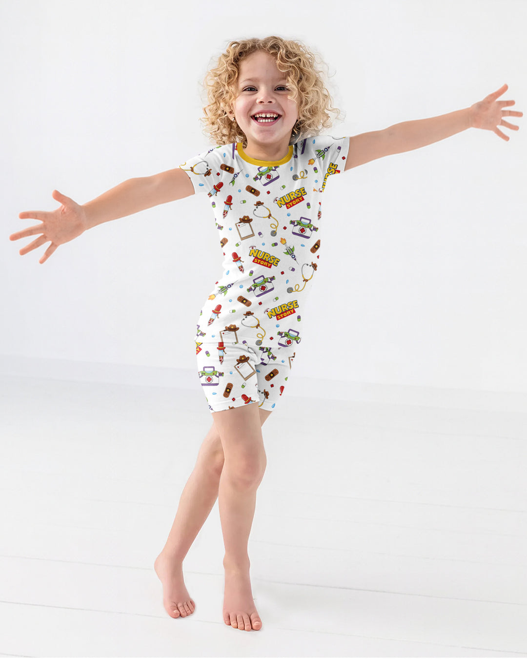 Nurse Story Bamboo Two Piece Short Sleeve Pajama Set