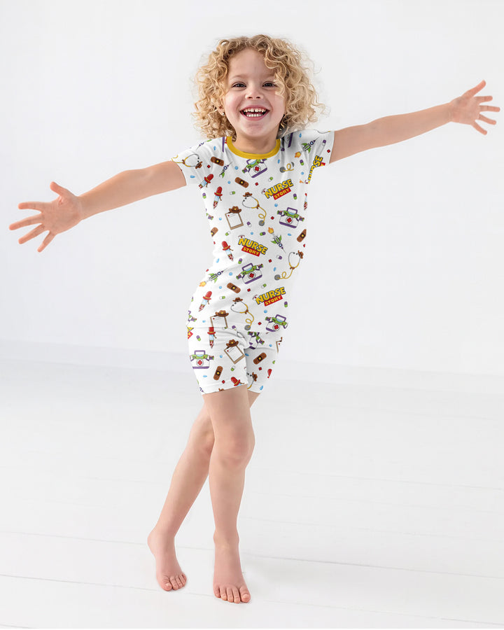 Nurse Story Bamboo Two Piece Short Sleeve Pajama Set
