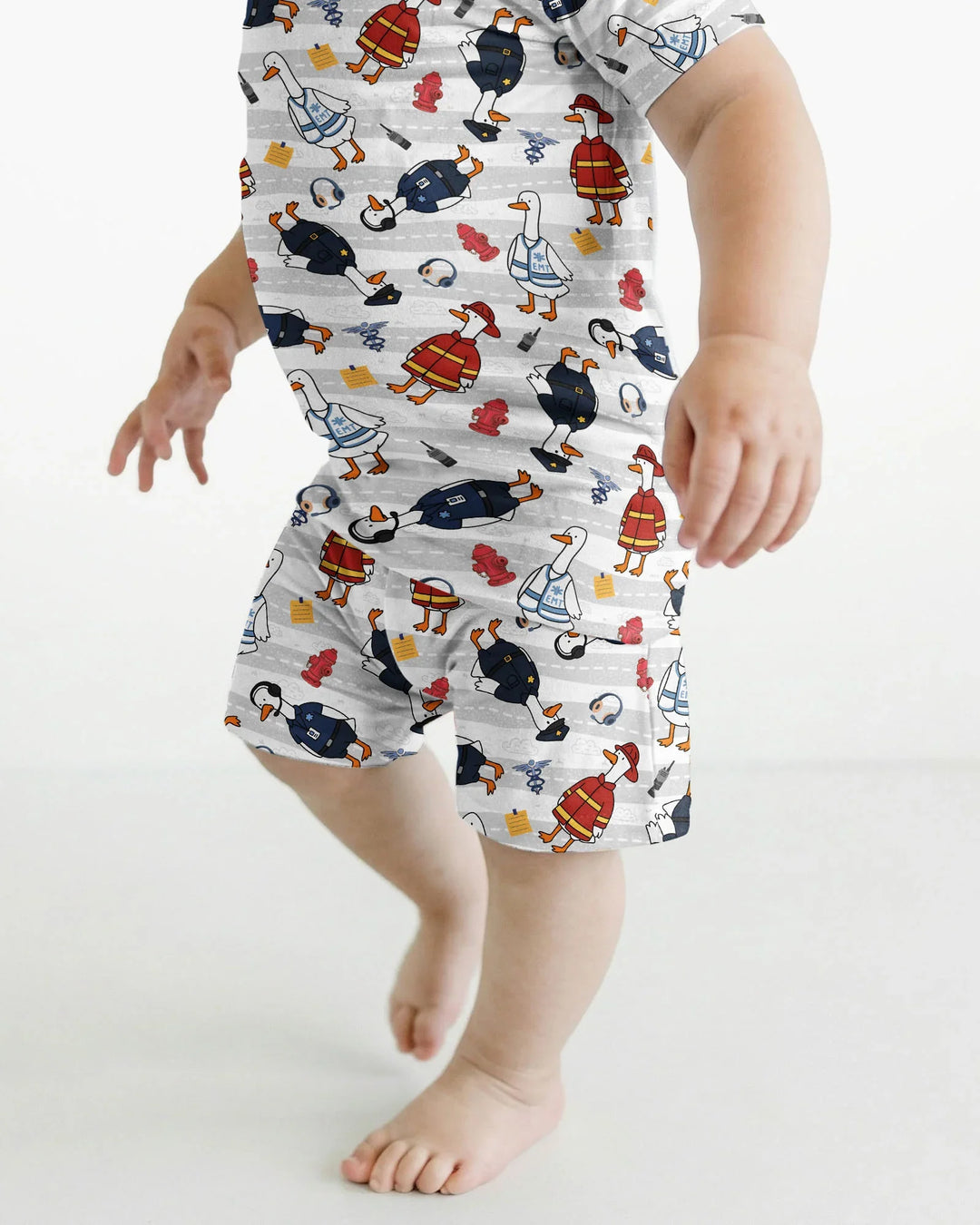 Rescue Goose Squad Bamboo Two Piece Short Sleeve Shorts Pajama Set