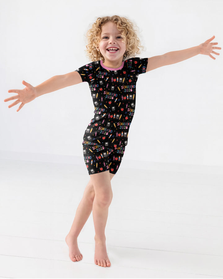 First Day Fun 2026 Bamboo Two Piece Short Sleeve Shorts Pajama Set