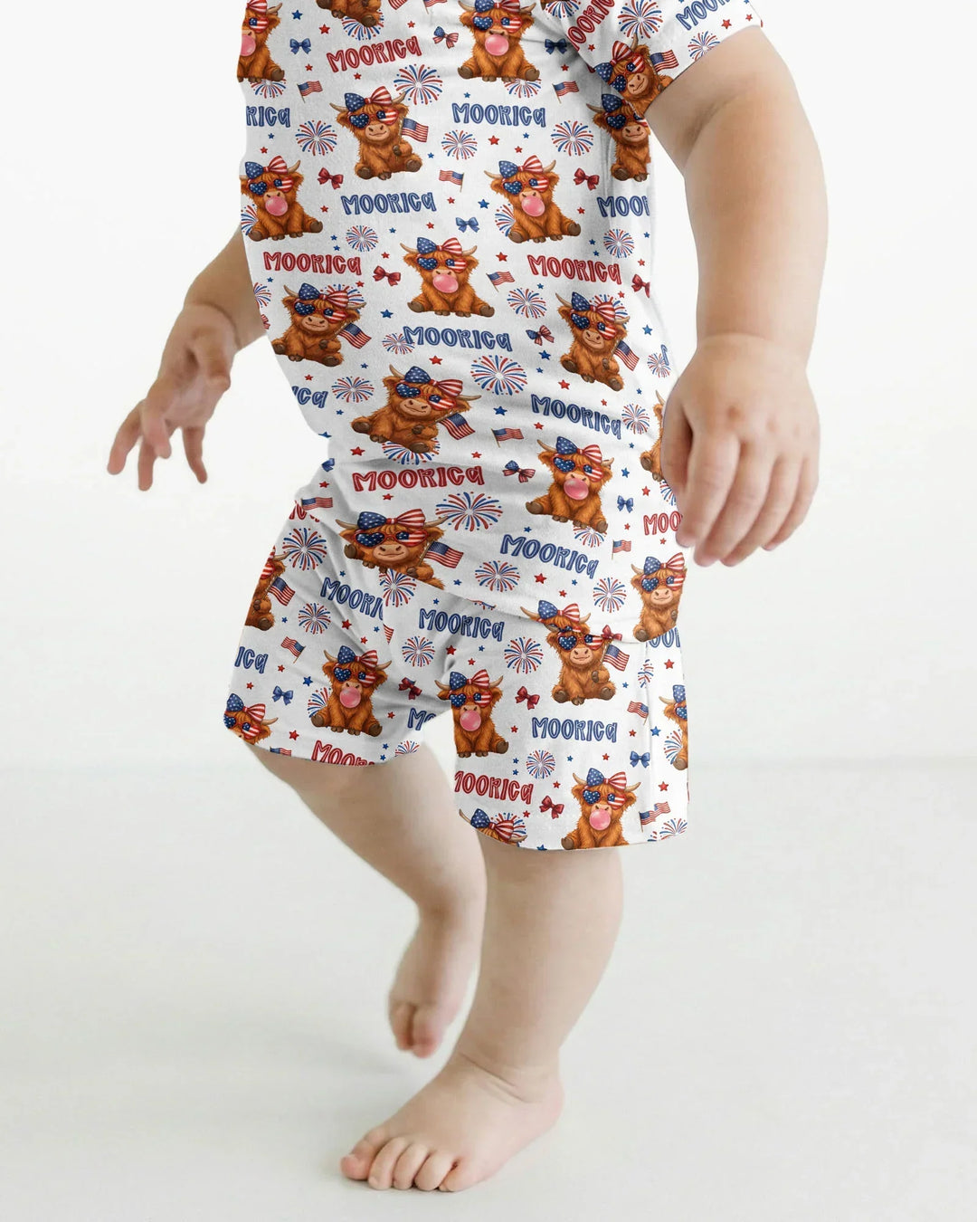 Moo-Rica Cowgirl Bamboo Two Piece Short Sleeve Shorts Pajama Set