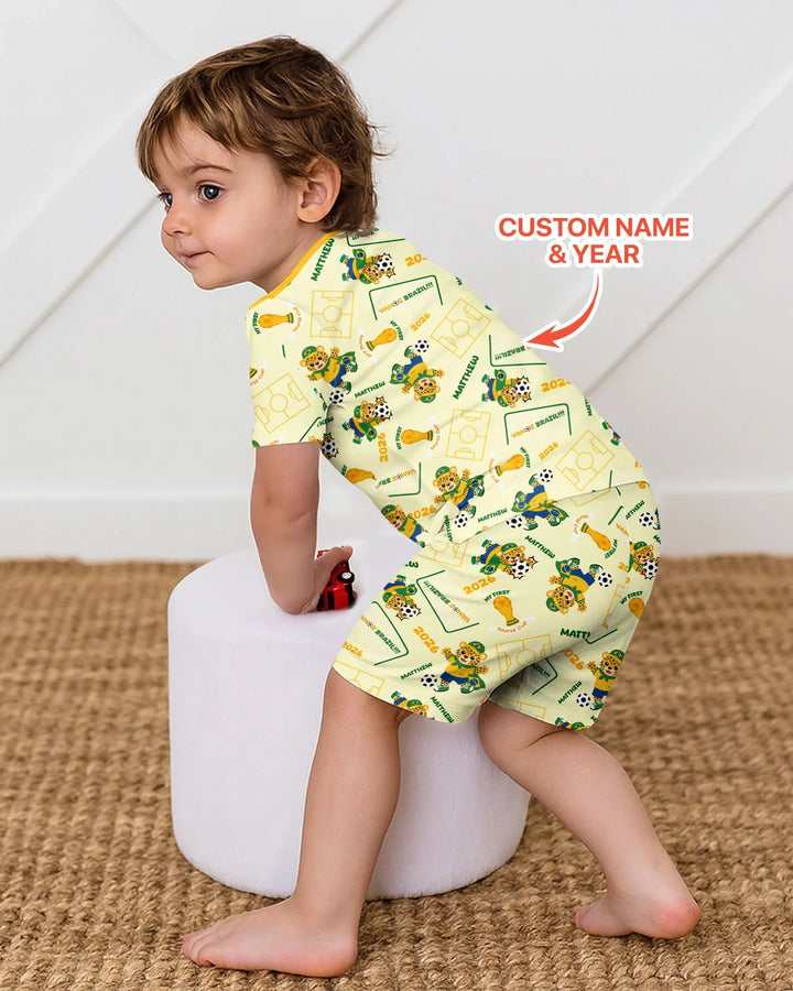 My First World Cup Bamboo Two Piece Short Sleeve Shorts Pajama Set