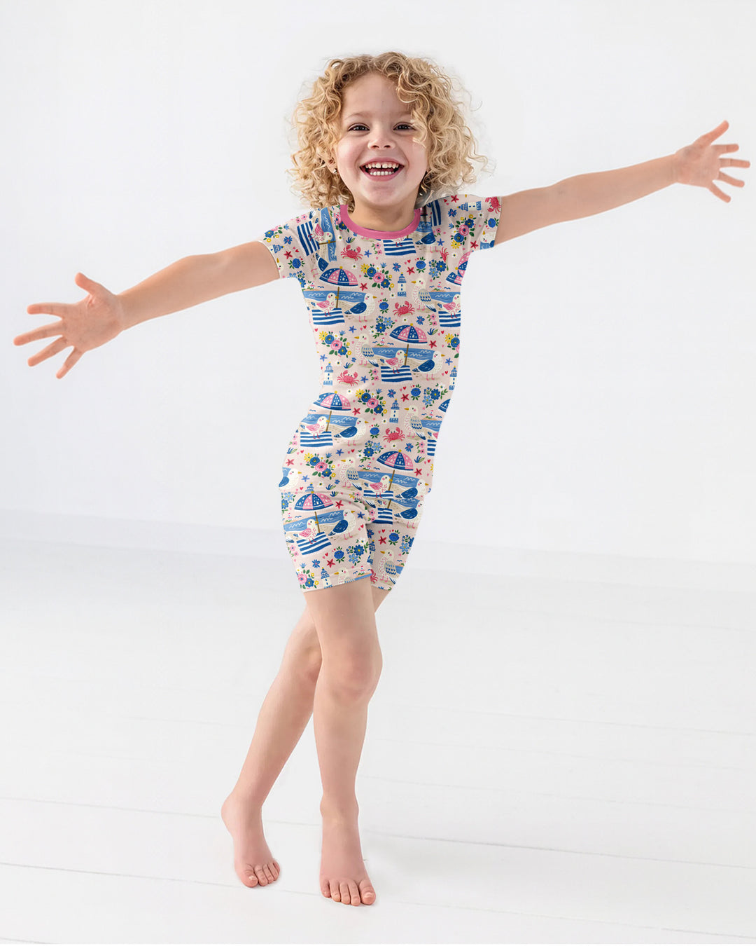A Day At The Shore Bamboo Two Piece Short Sleeve Shorts Pajama Set