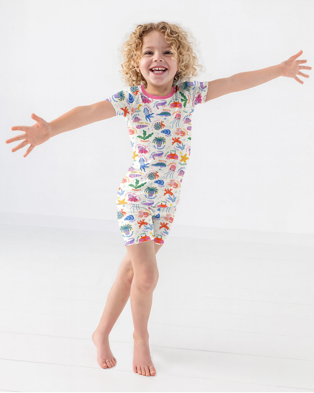 Tide Pool Pals Bamboo Two Piece Short Sleeve Shorts Pajama Set
