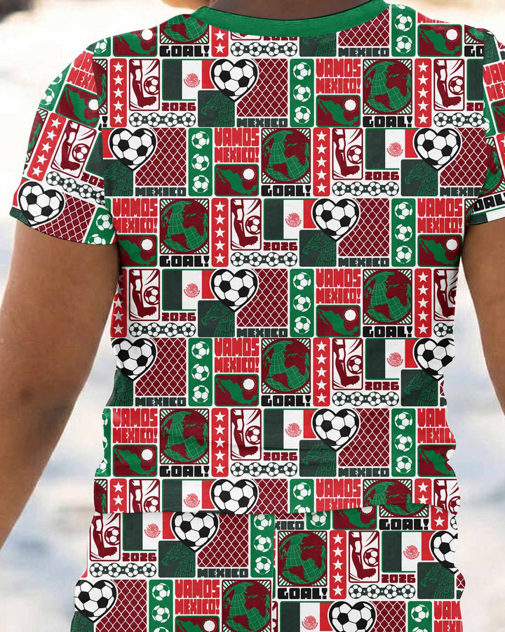 World Soccer Vamos Mexico Bamboo Two Piece Short Sleeve Pajama Set