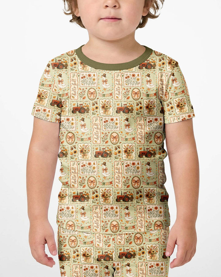 Template Bamboo Two Piece Short Sleeve Shorts Pyjamas Set