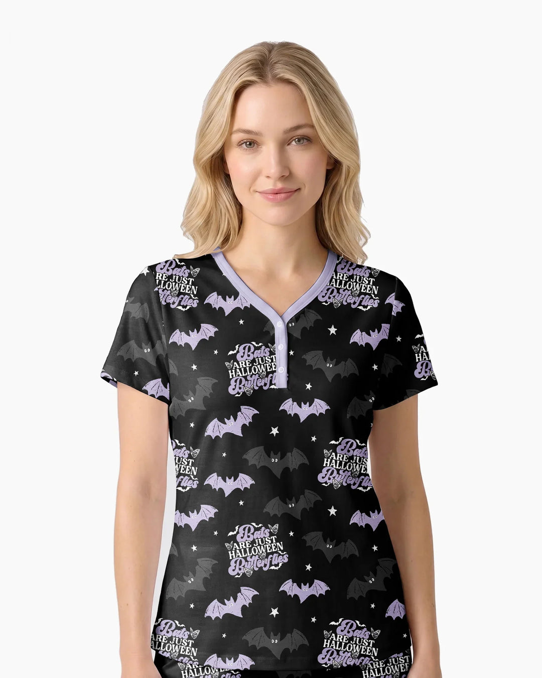 Halloween Butterflies Bamboo Women Short Sleeve Short Pajama Set