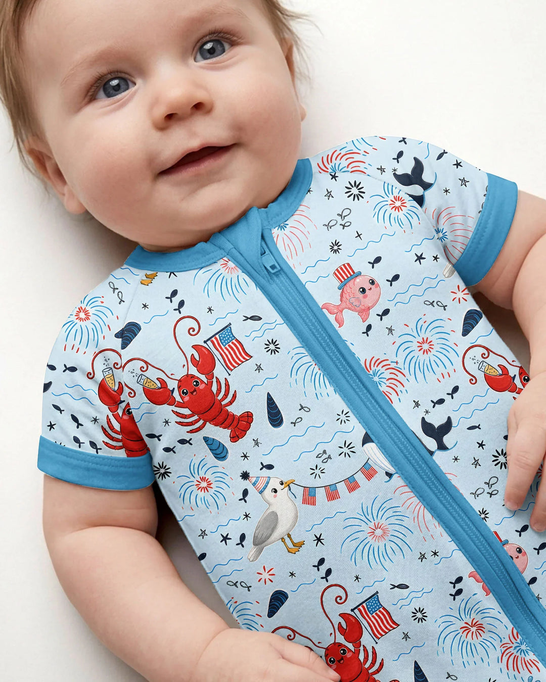 Celebrate 4th of July Family Matching Bamboo Shorty Zippy