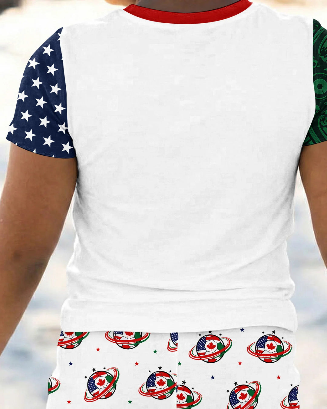 Soccer Cup USA Canada Mexico Bamboo Two Piece Short Sleeve Pajama Set
