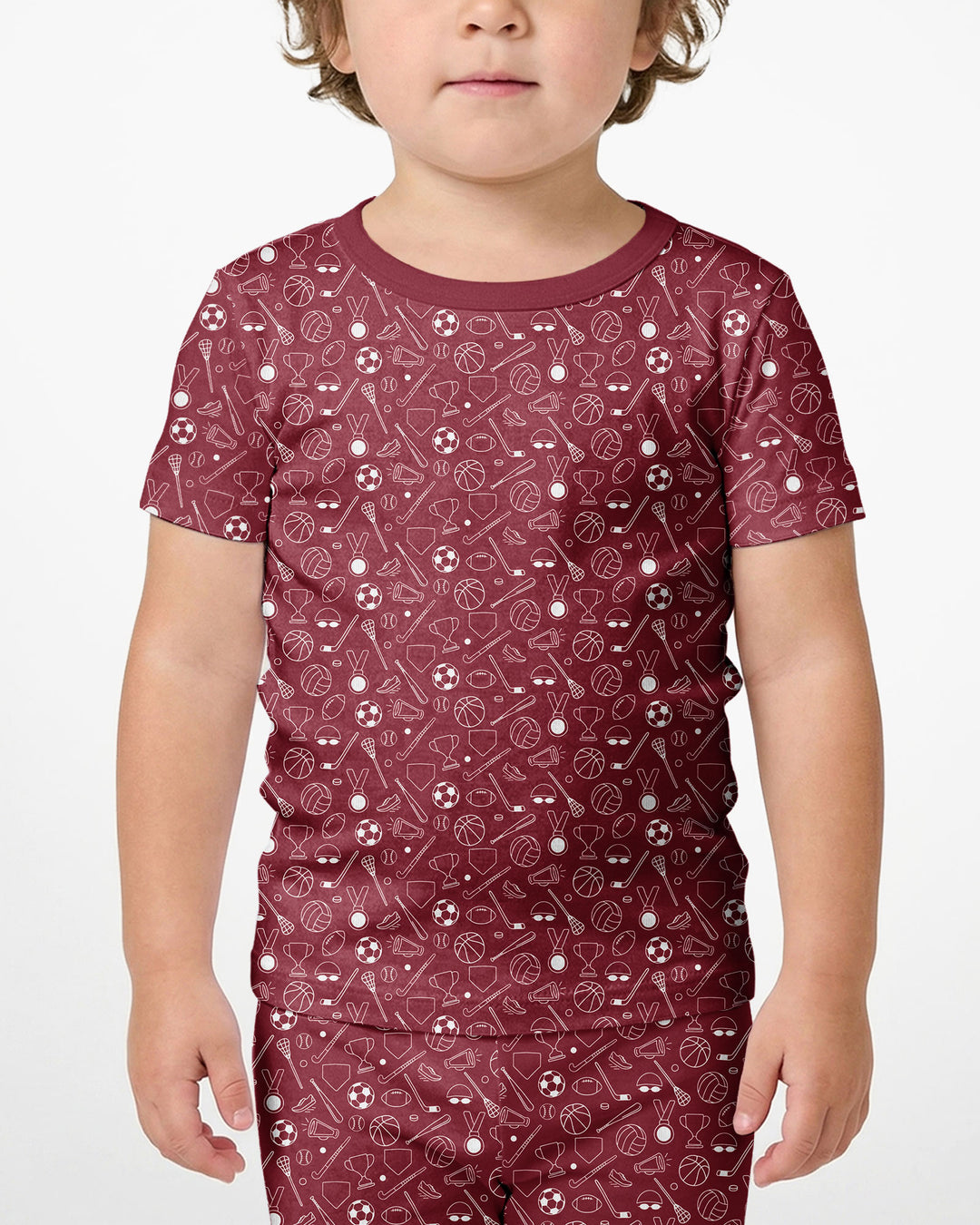 Doodle Sports Bamboo Two Piece Short Sleeve Shorts Pajama Set