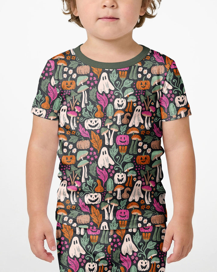 Dark Pumpkin Zona Bamboo Two Piece Short Sleeve Shorts Pajama Set