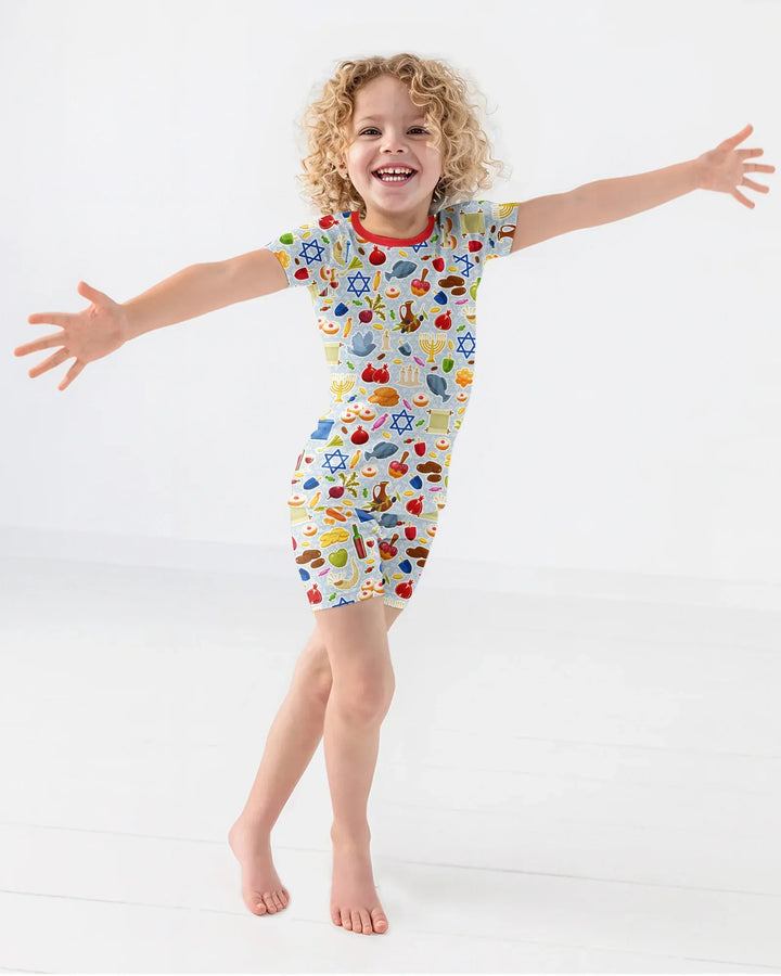 Shana Tovah Bamboo Two Piece Short Sleeve Shorts Pajama Set