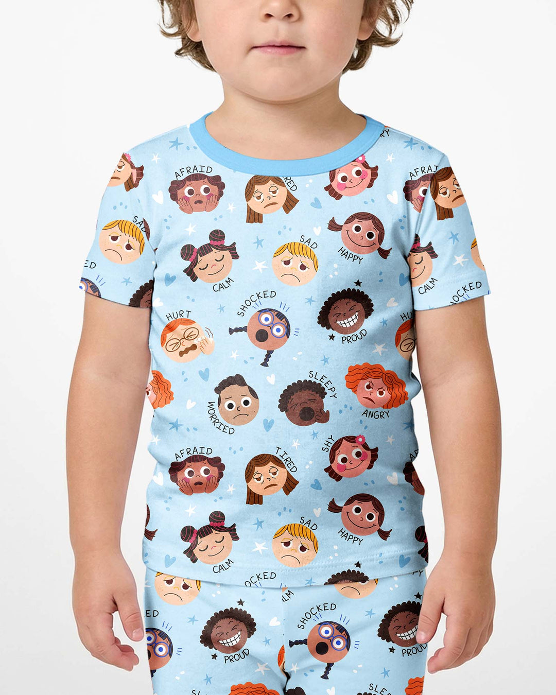 Feelings Vocabulary Bamboo Two Piece Short Sleeve Shorts Pajama Set