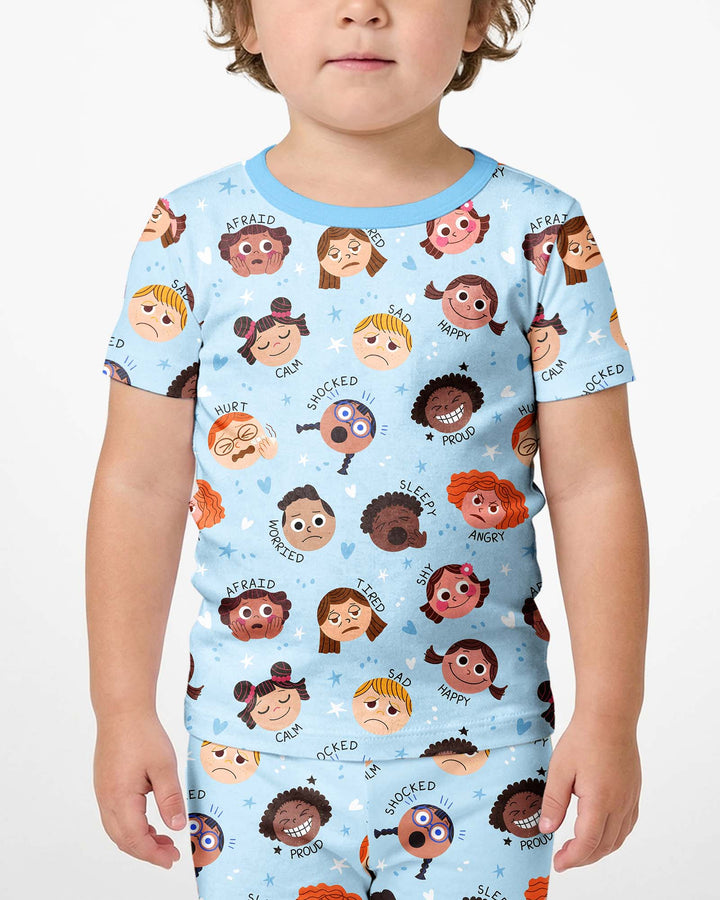 Feelings Vocabulary Bamboo Two Piece Short Sleeve Shorts Pajama Set