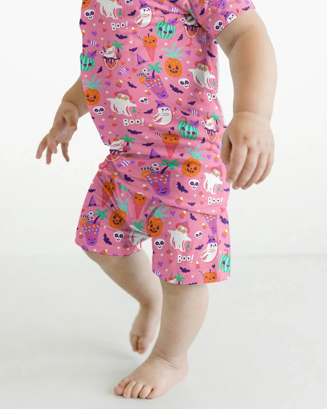 Summerween Doodles Bamboo Two Piece Short Sleeve Shorts Pajama Set