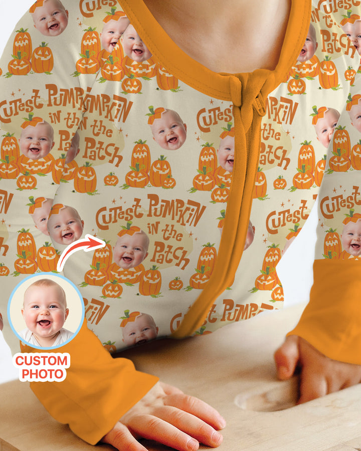 Custom Photo Cutest Pumpkin in the Patch Bamboo Convertible Zippy