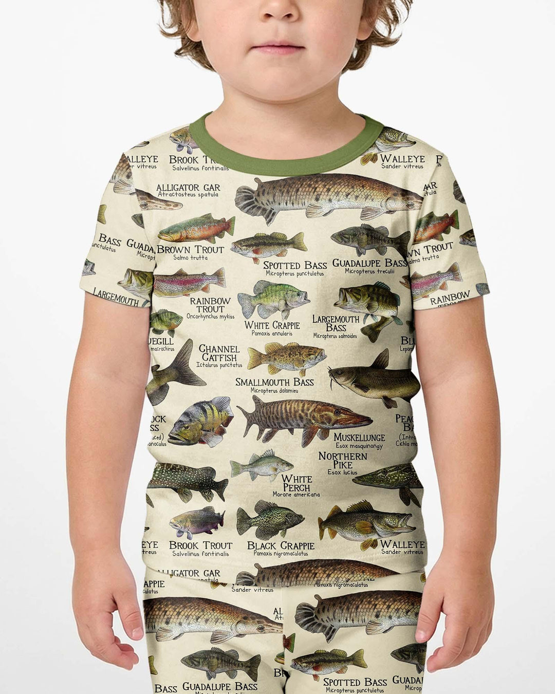 Fish Of America Bamboo Two Piece Short Sleeve Shorts Pajama Set
