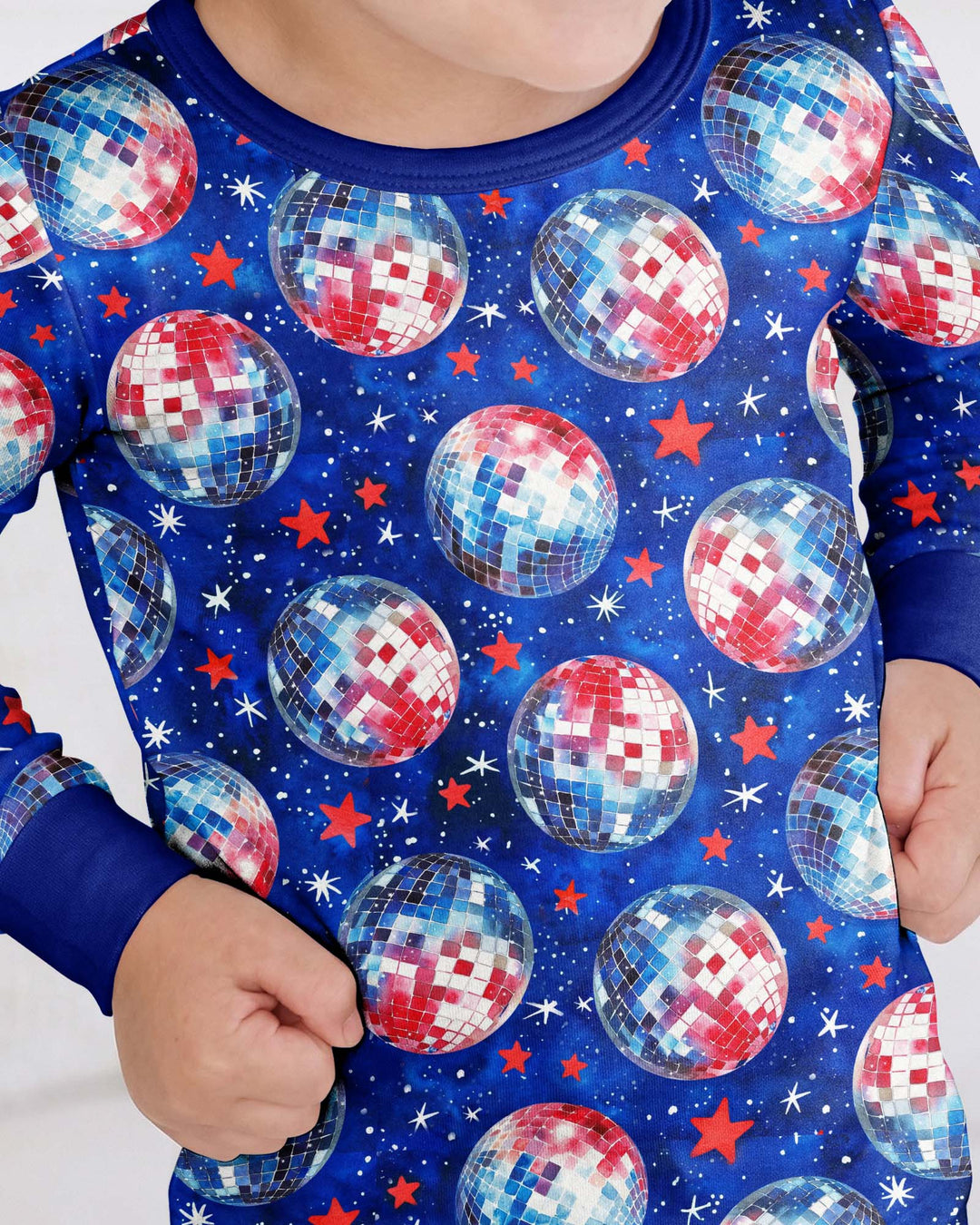 USA Disco Balls Bamboo Two Piece Long Sleeve Pajama Set