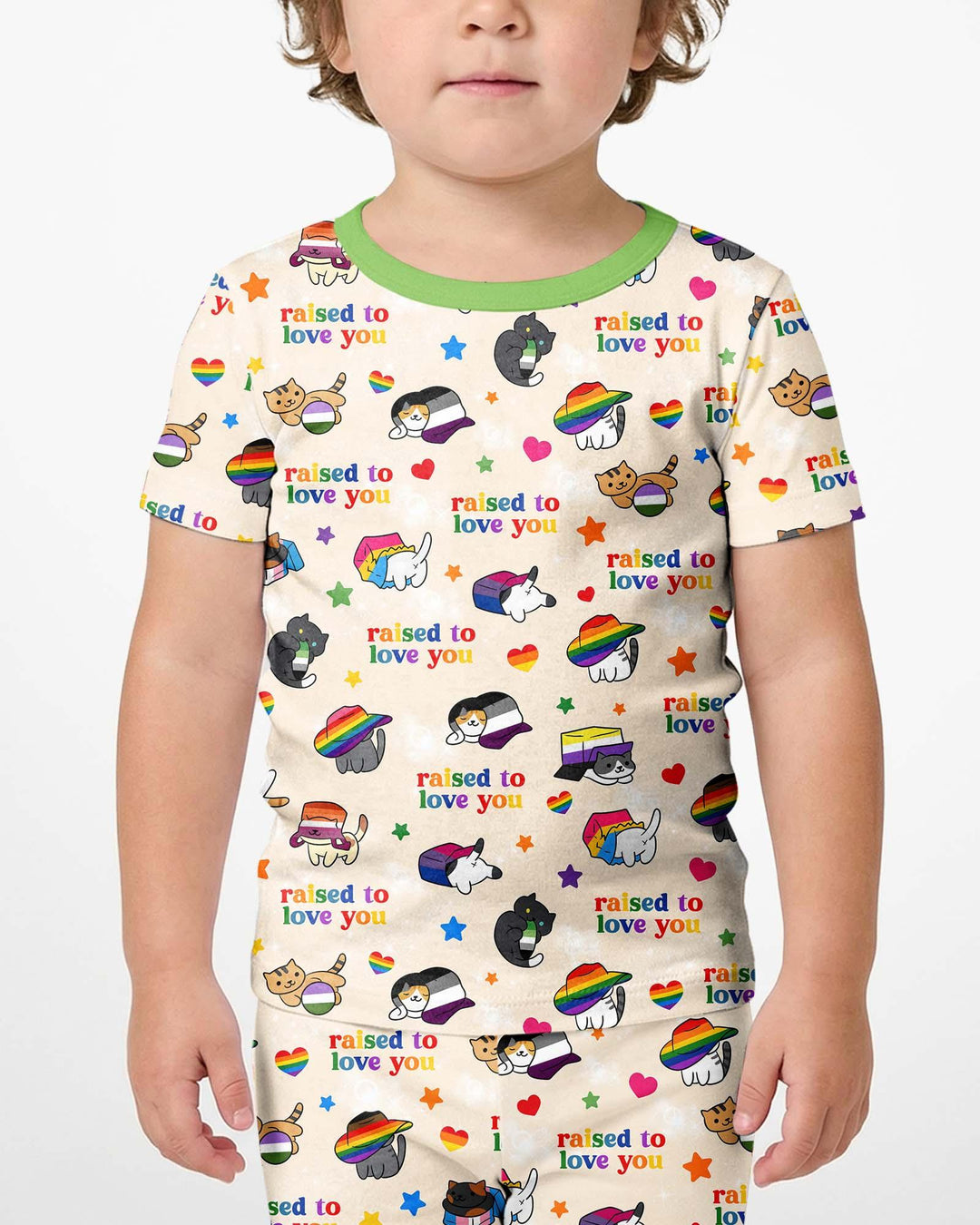 Rainbow Paws Family Matching Bamboo Two Piece Short Sleeve Shorts Pajama Set