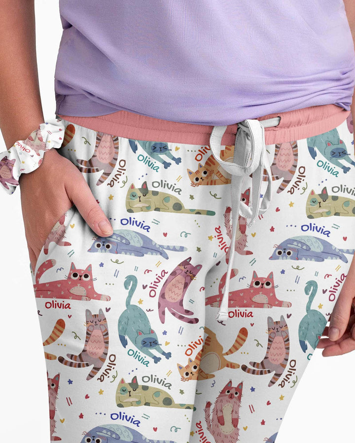 Cat Nap Crew Bamboo Women Pajama Set