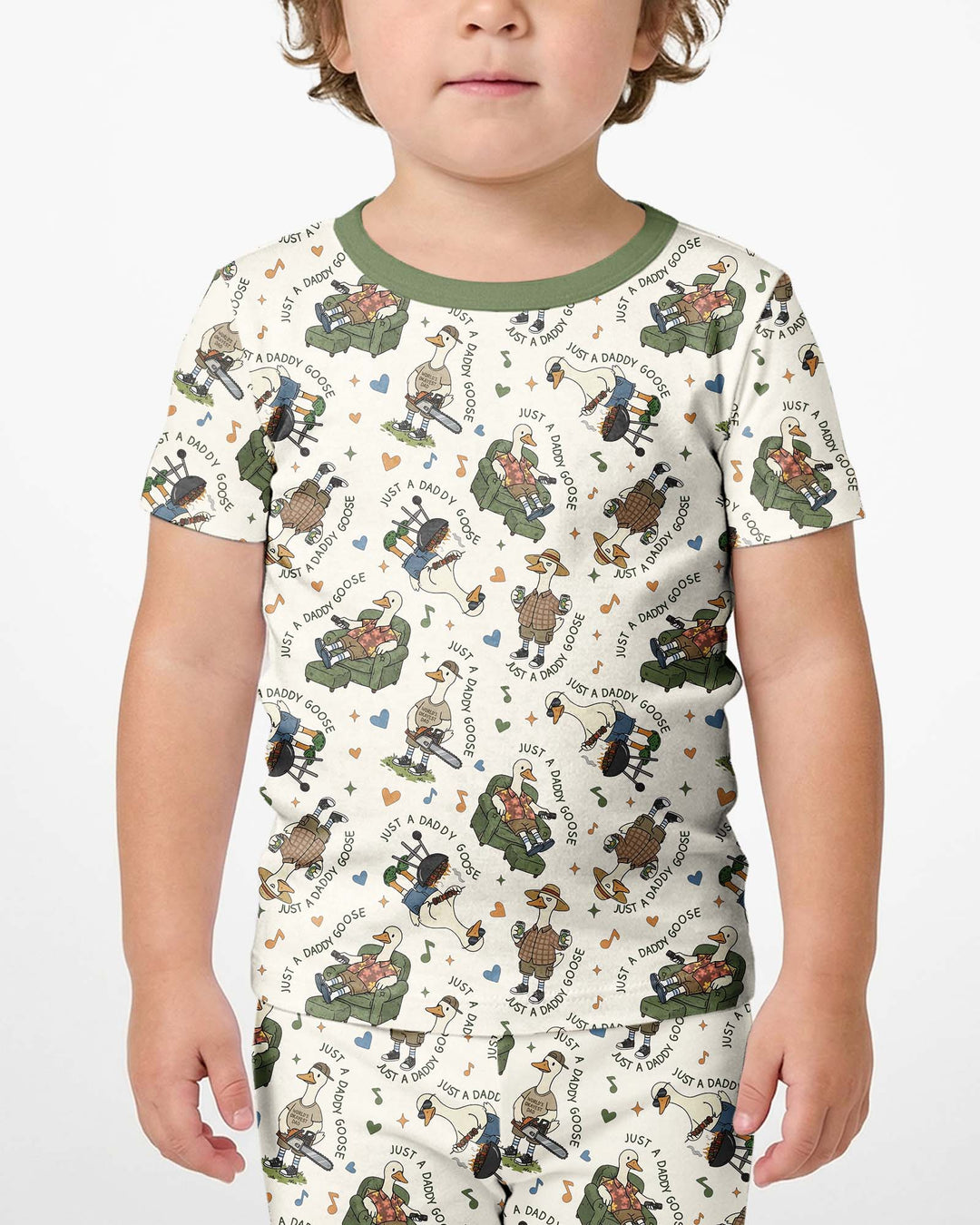 Just A Daddy Goose Family Matching Bamboo Two Piece Short Sleeve Shorts Pajama Set