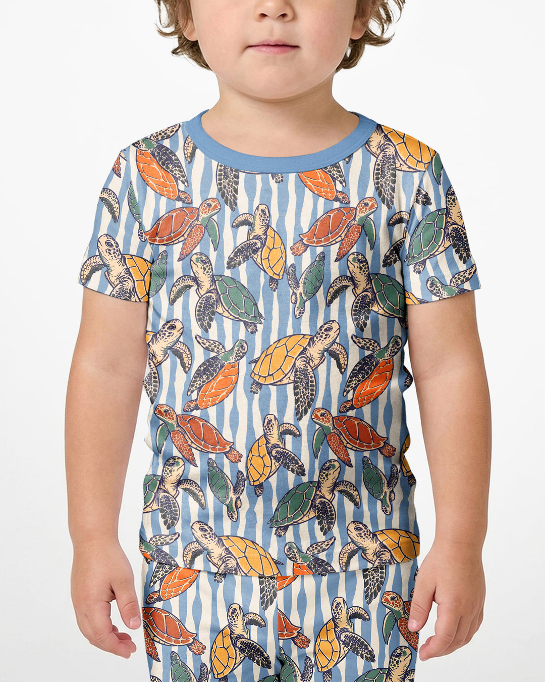 Turtle Bay Family Matching Bamboo Two Piece Short Sleeve Shorts Pajama Set