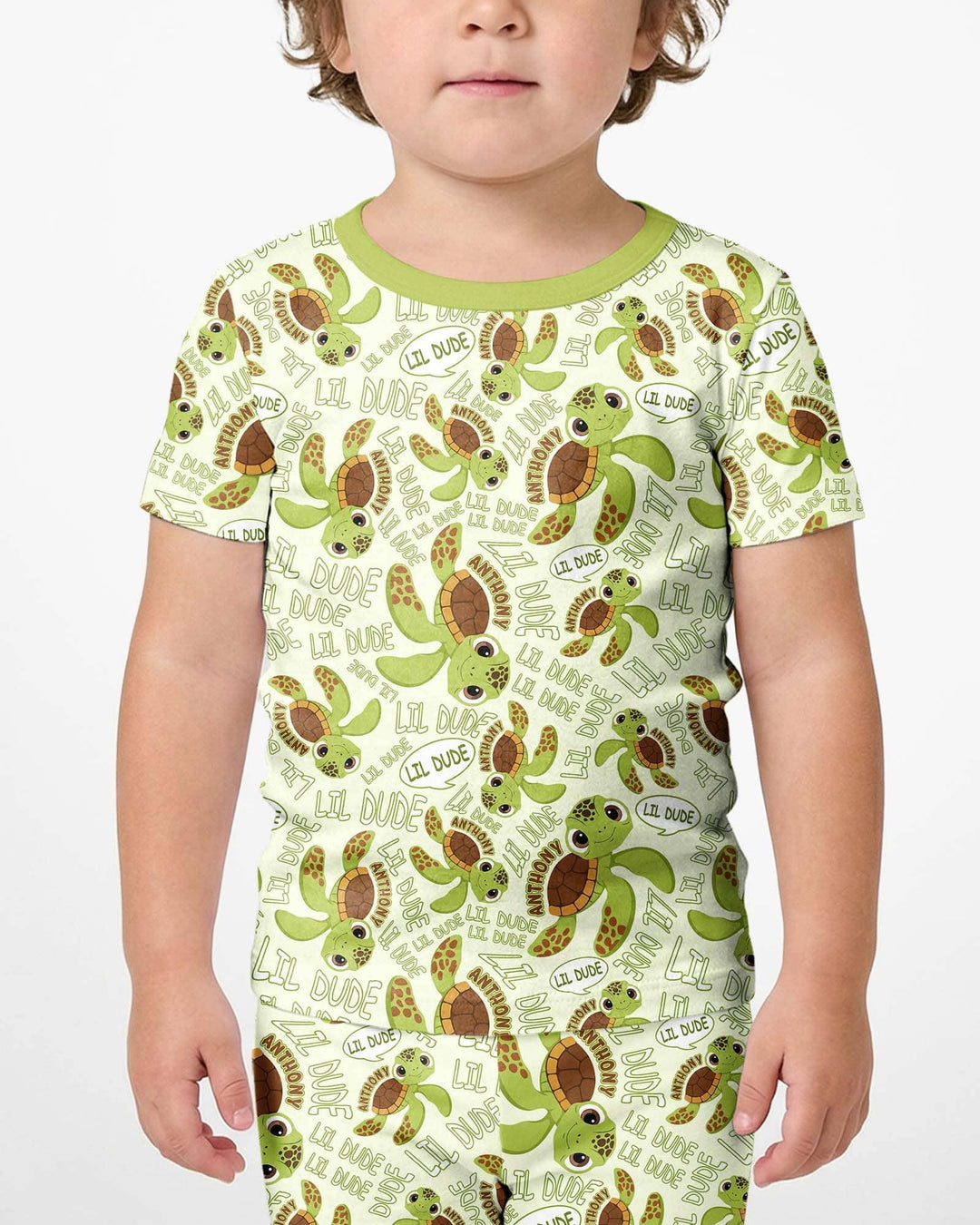 Custom Name Version Father and Son Turtle Bamboo Two Piece Short Sleeve Shorts Pajama Set