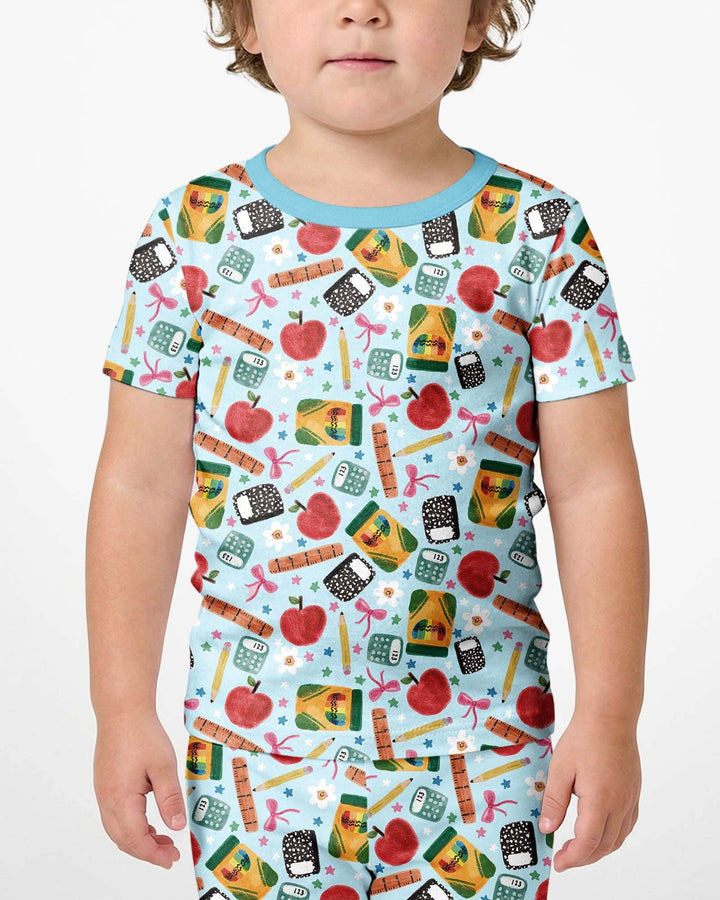 Little Learner Bamboo Two Piece Short Sleeve Shorts Pajama Set