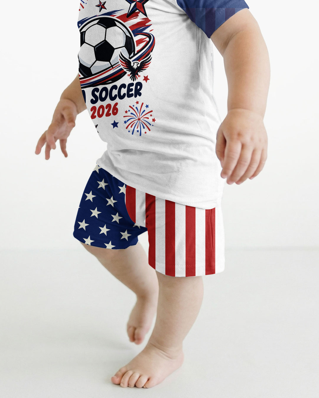 USA Soccer 2026 Family Matching Bamboo Two Piece Short Sleeve Shorts Pajama Set