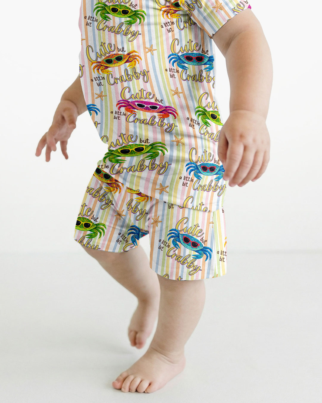 Cute But A Little Bit Crabby Bamboo Two Piece Short Sleeve Shorts Pajama Set