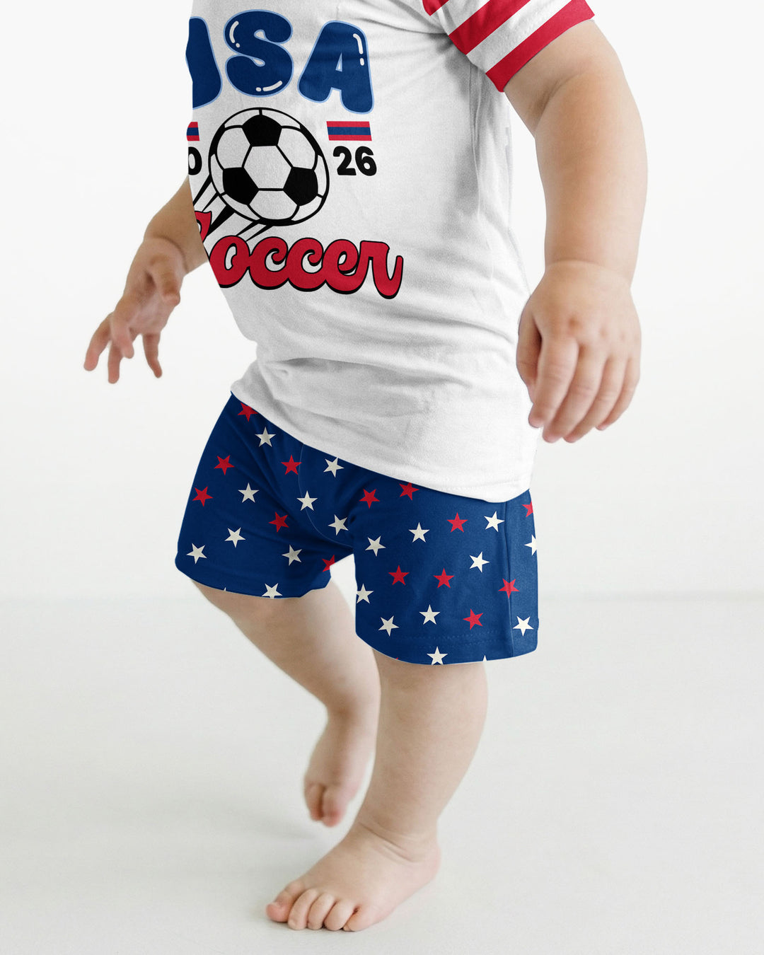 USA Soccer Cup Bamboo Two Piece Short Sleeve Shorts Pajama Set