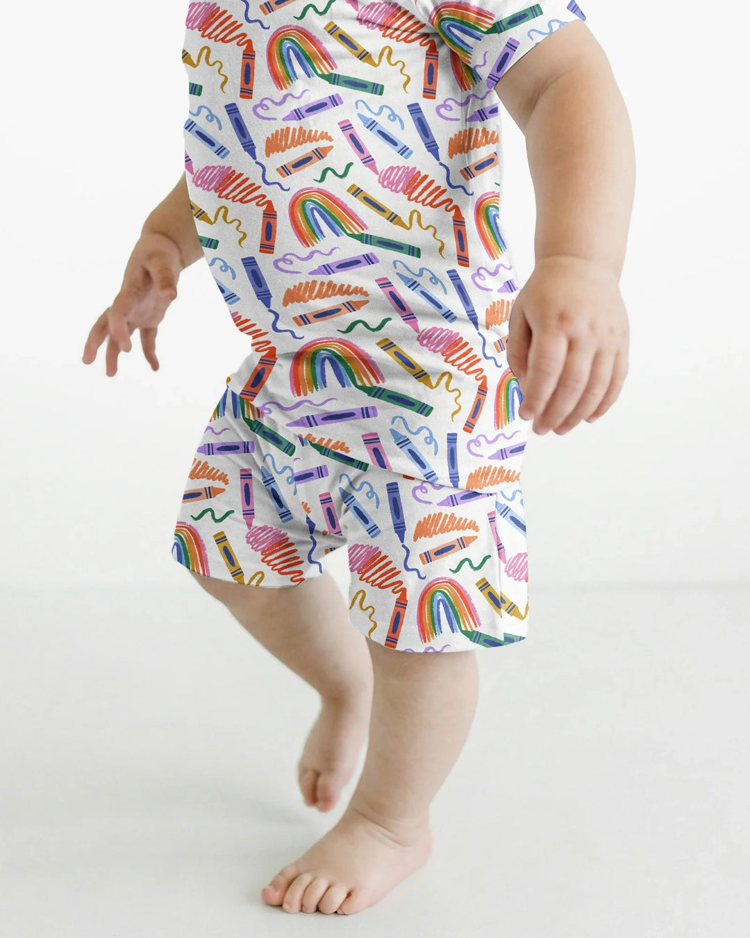 Crayon Chaos Bamboo Two Piece Short Sleeve Shorts Pajama Set