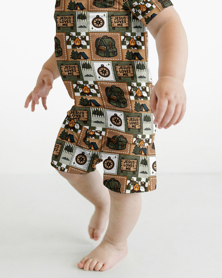 Template Bamboo Two Piece Short Sleeve Shorts Pyjamas Set