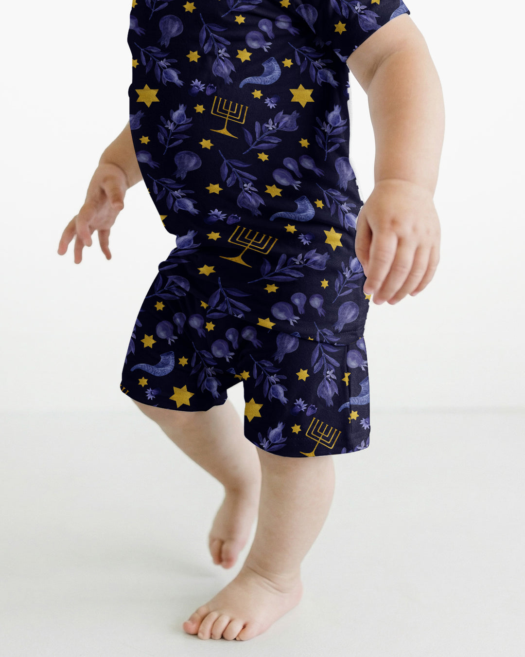 Rosh Hashanah Night Family Matching Bamboo Two Piece Short Sleeve Shorts Pajama Set