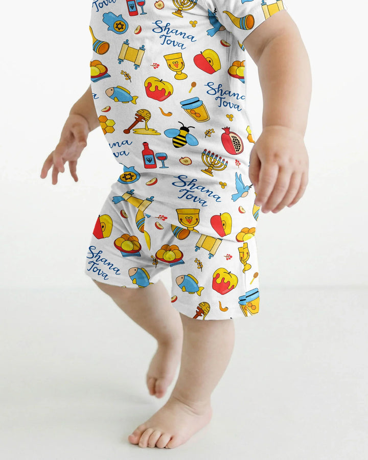 Shanah Tovah U'Metukah Bamboo Two Piece Short Sleeve Shorts Pajama Set
