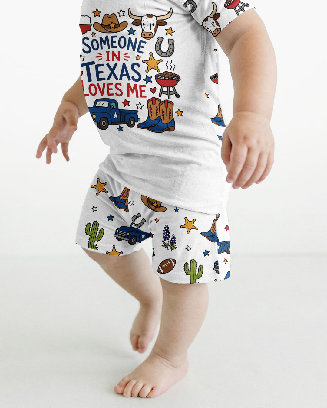 Template Bamboo Two Piece Short Sleeve Shorts Pyjamas Set