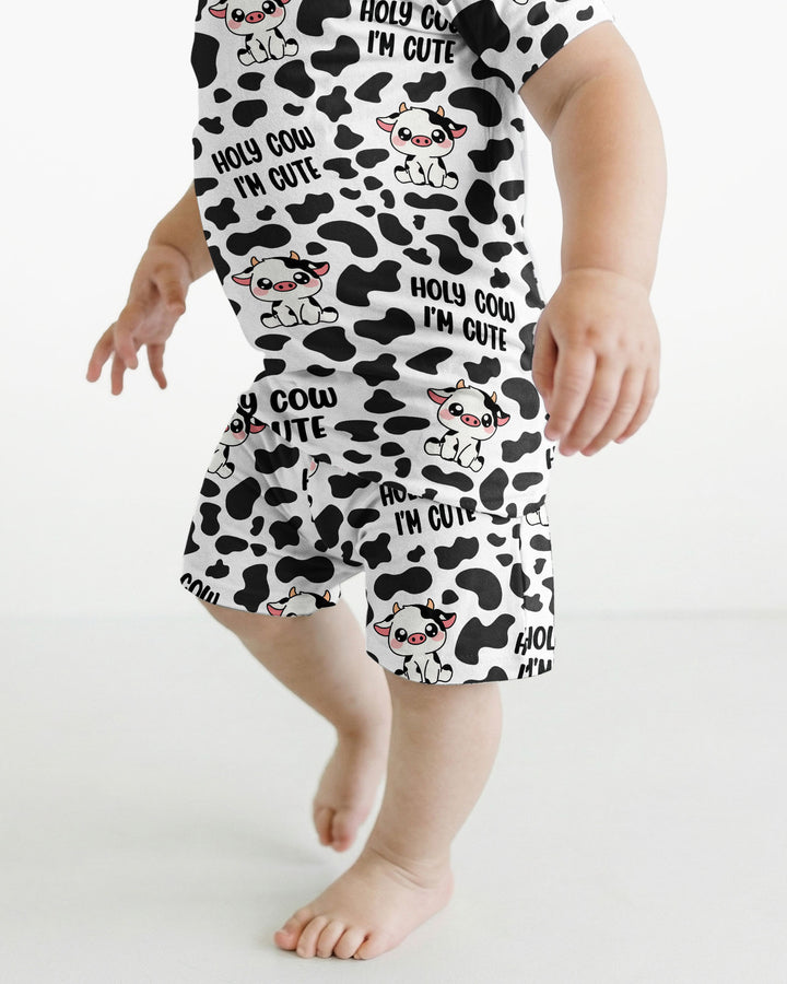 Holy Cow I'm Cute Bamboo Two Piece Short Sleeve Shorts Pajama Set