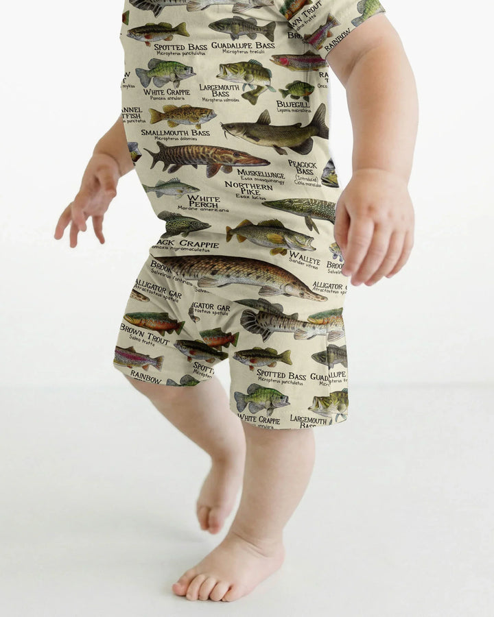 Fish Of America Bamboo Two Piece Short Sleeve Shorts Pajama Set