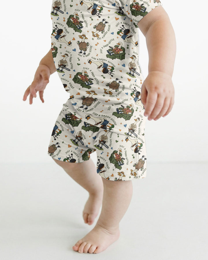 Just A Daddy Goose Family Matching Bamboo Two Piece Short Sleeve Shorts Pajama Set