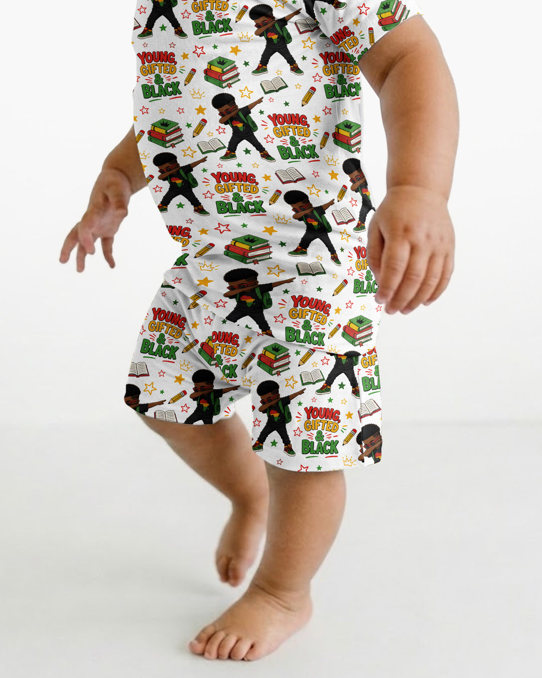 Black Boy Young Gifted & Black Bamboo Two Piece Short Sleeve Shorts Pajama Set
