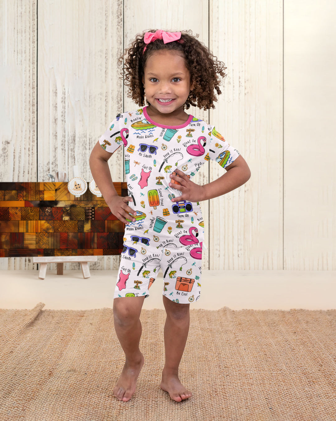 Lake Days Bamboo Two Piece Short Sleeve Shorts Pajama Set
