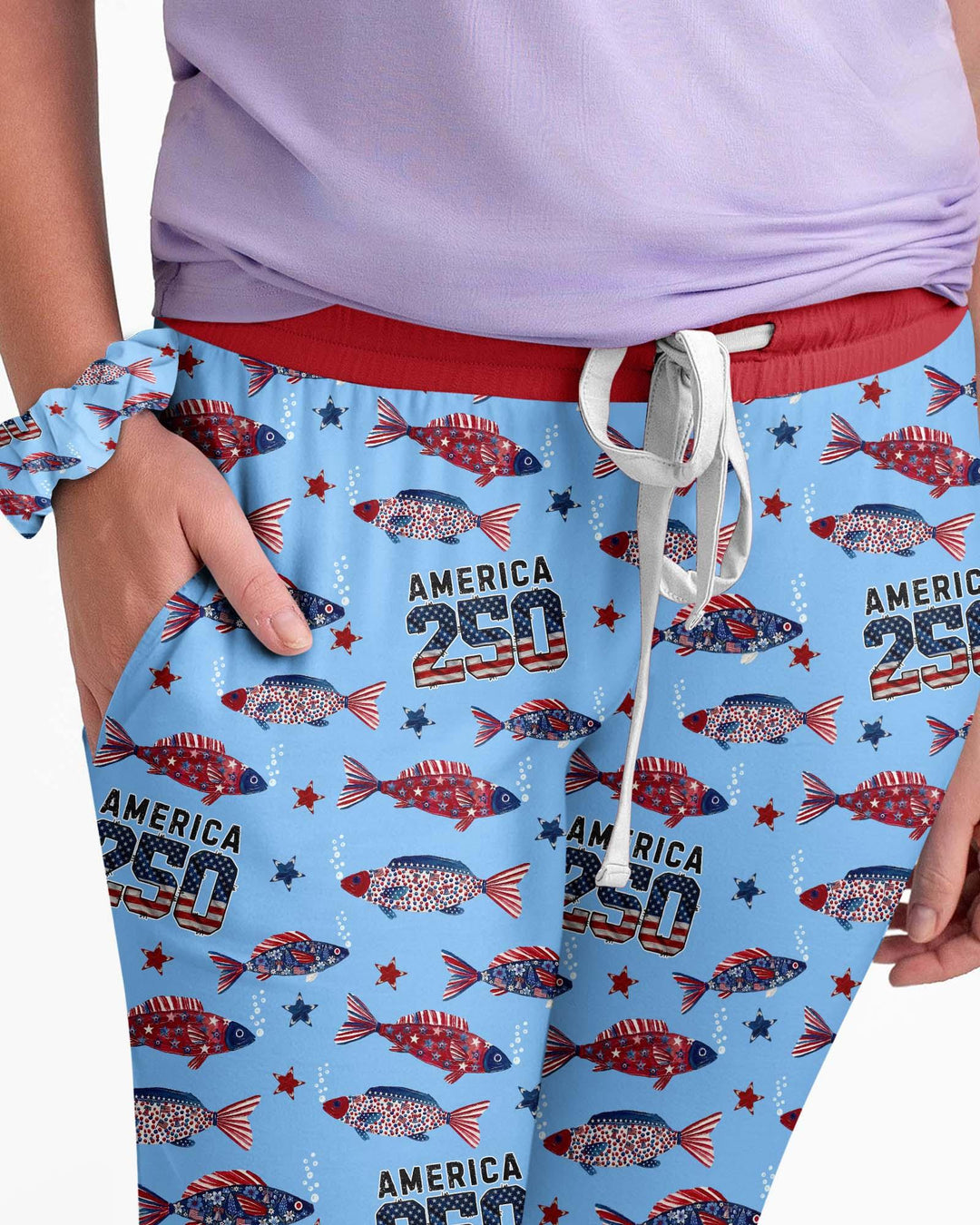 Stars and Stripes Fish Bamboo Women Pajama Set
