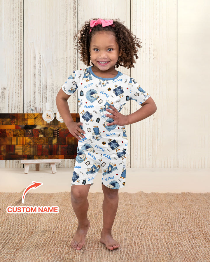 Rad Tech Goose Bamboo Two Piece Short Sleeve Shorts Pajama Set