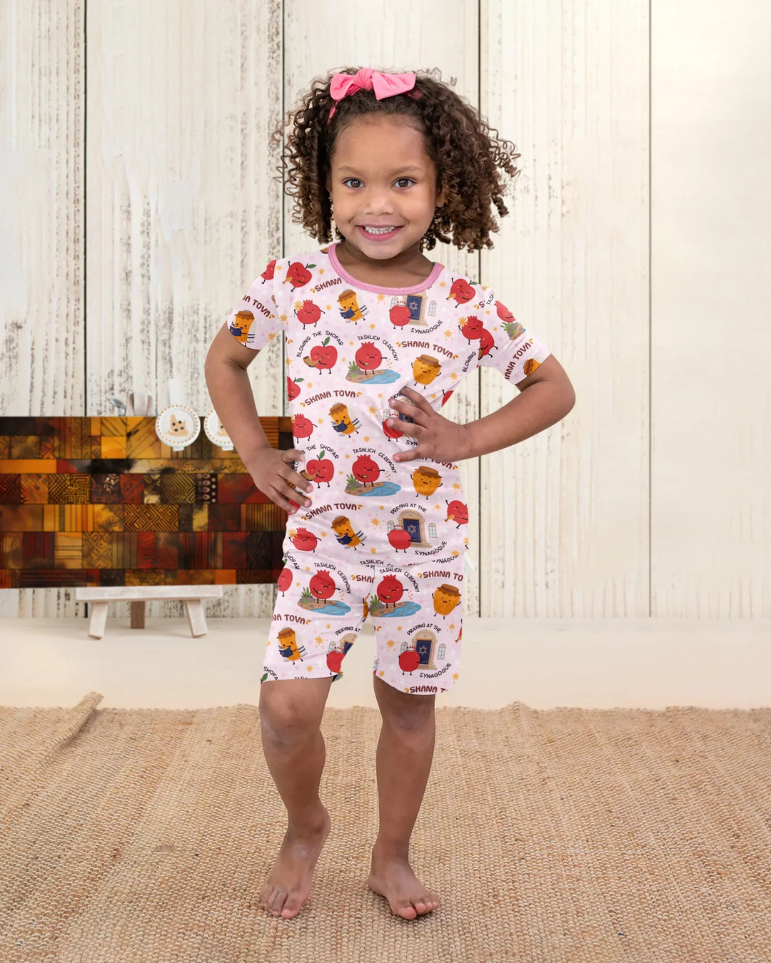 Template Bamboo Two Piece Short Sleeve Shorts Pyjamas Set