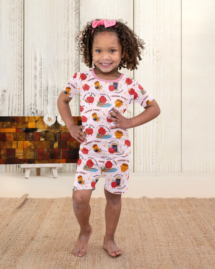 Template Bamboo Two Piece Short Sleeve Shorts Pyjamas Set
