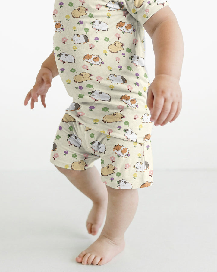 Guinea Pig Garden Bamboo Two Piece Short Sleeve Shorts Pajama Set